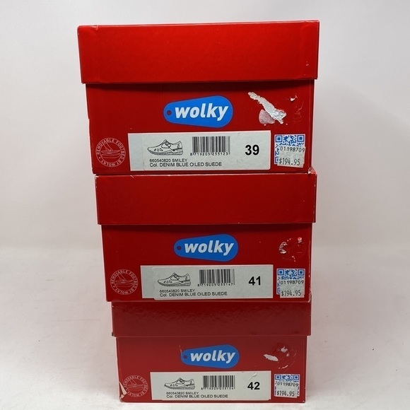 Wolky Smiley Suede Sandals Denim Blue Oiled Suede - Picture 8 of 8